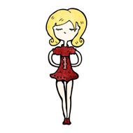 Cartoon Woman Standing N28