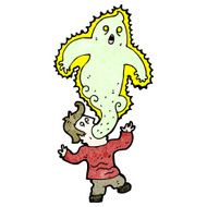 cartoon ghost leaving man N10