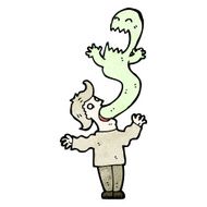 cartoon ghost leaving man N11