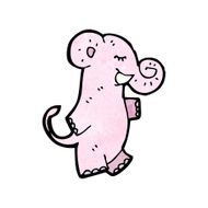 cartoon pink elephant N34
