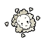 cartoon skull in cloud N4