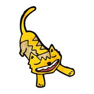 cartoon stretching cat N2