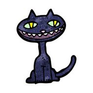 cartoon black cat N69