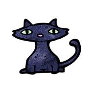 cartoon black cat N70