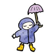 cartoon girl in rain coat N2