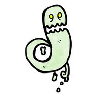 cartoon green ghost N21
