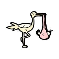 stork with baby cartoon N2
