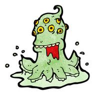 cartoon alien monster N34