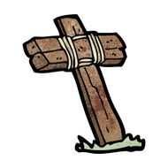 wooden cross cartoon N2