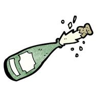 Cartoon Champagne Bottle N7