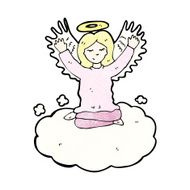 cartoon angel old cloud N4