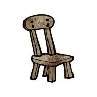 cartoon old wooden chair N12