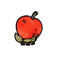 cartoon ant carrying apple N2