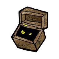 spooky monster in box cartoon N4
