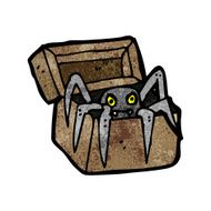 spooky monster in box cartoon N5