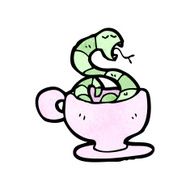 cartoon snake in tea cup N3