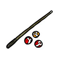 cartoon pool cue and balls N2