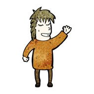 cartoon waving man N73