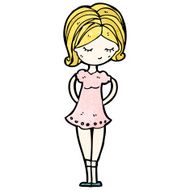 cartoon pretty blond girl N16