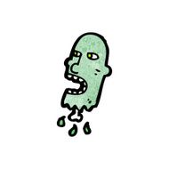 gross severed zombie head cartoon N4