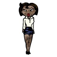 cartoon woman in short skirt N8