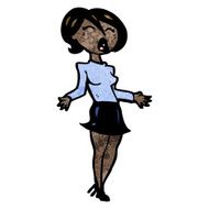 cartoon woman in short skirt N9