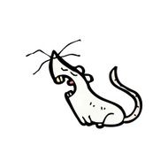 cartoon white mouse N34