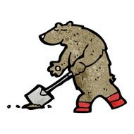 digging bear cartoon N2