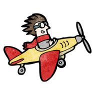 cartoon pilot in plane N3