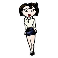 cartoon woman in short skirt N10