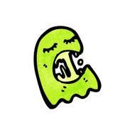 cartoon gree ghost