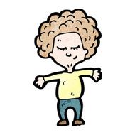 cartoon big hair boy N4