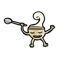 cartoon soup bowl character N4