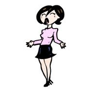 cartoon woman in short skirt N11