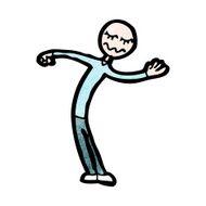 cartoon stick man bowing N4