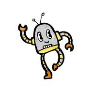 cartoon little dancing robot N3