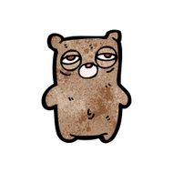 cartoon tired teddy bear N5