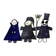 child's drawing of a halloween group N3