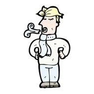 cartoon man in cold N2