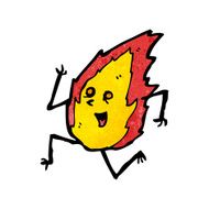 running flame cartoon character N3