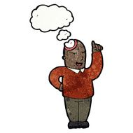 cartoon man with thought bubble N41
