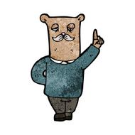 cartoon bear grandfather with idea N2
