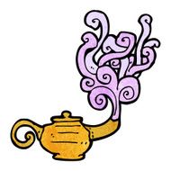 cartoon genie in lamp N9