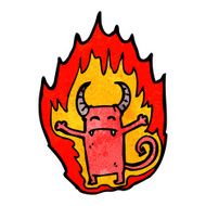 cartoon flaming little imp N2