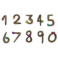 cartoon paintbrush shaped numbers N2