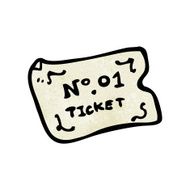number one ticket cartoon