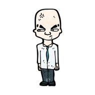 cartoon stressed bald man N12