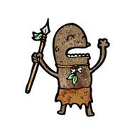 cartoon tribal man N13
