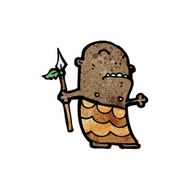 cartoon tribal man N16