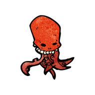 cartoon tentacle skull monster N5